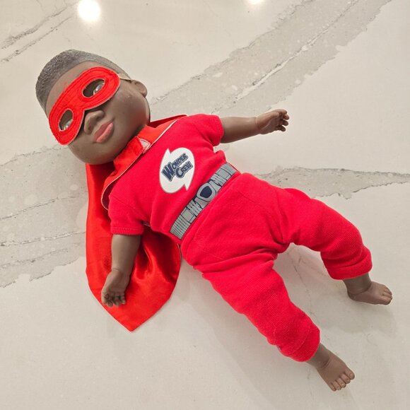 Wonder Crew Superhero Doll With Cape & Mask - Red Outfit - Picture 4 of 6